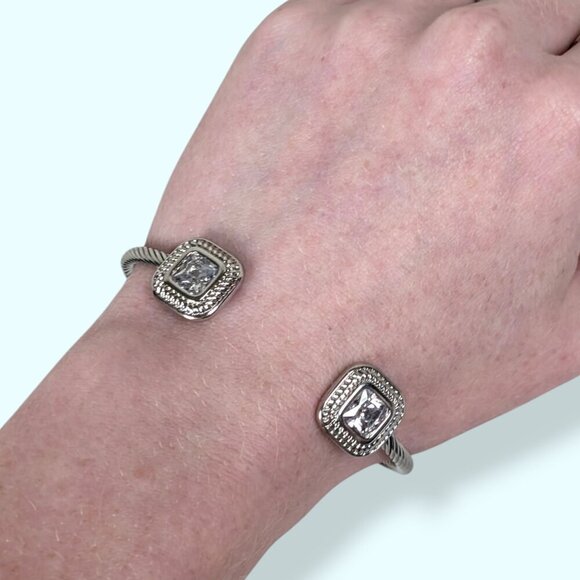 (2/$20) Rhinestone Square Cuff Bracelet - Picture 5 of 6